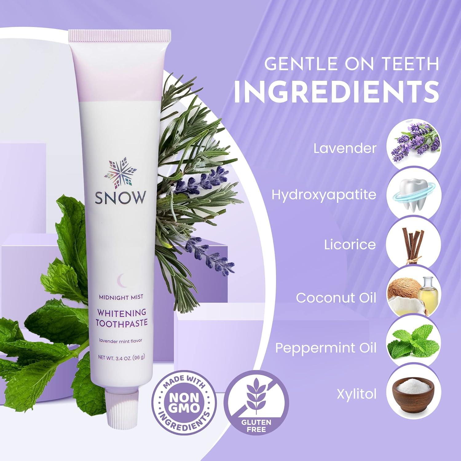 image:imageSNOW Daily Hydroxyapatite Whitening Toothpaste Oral Care Paste for Teeth Whitening PM Toothpaste with Xylitol amp Hydroxyapatite Lavender amp Mint Flavor Midnight Mist