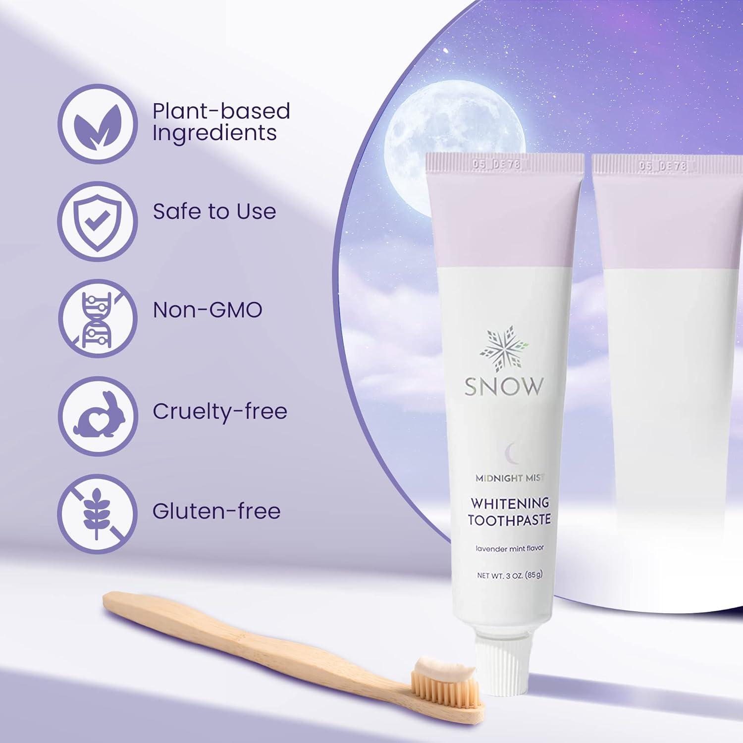 image:imageSNOW Daily Hydroxyapatite Whitening Toothpaste Oral Care Paste for Teeth Whitening PM Toothpaste with Xylitol amp Hydroxyapatite Lavender amp Mint Flavor Midnight Mist