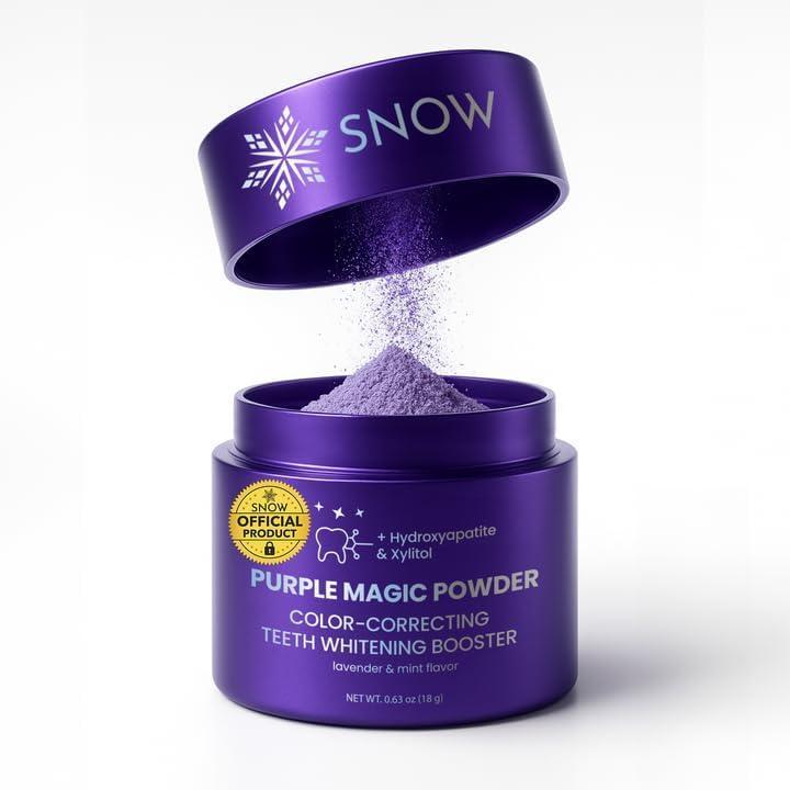 image:imageSNOW Purple Magic Powder  Purple Teeth Whitening Powder Color Correcting with Hydroxyapatite Stain Removal Color Corrector and Toothpaste Booster  18g