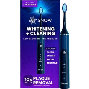 SNOW LED Electric Toothbrush Gen 2 – Rechargeable Electronic Brush for Adults – Sonic Technology w/LED Light Whitening & Cleaning Powered for Oral Routine Coastal Sunset Pink Gen2(Polar Blue)