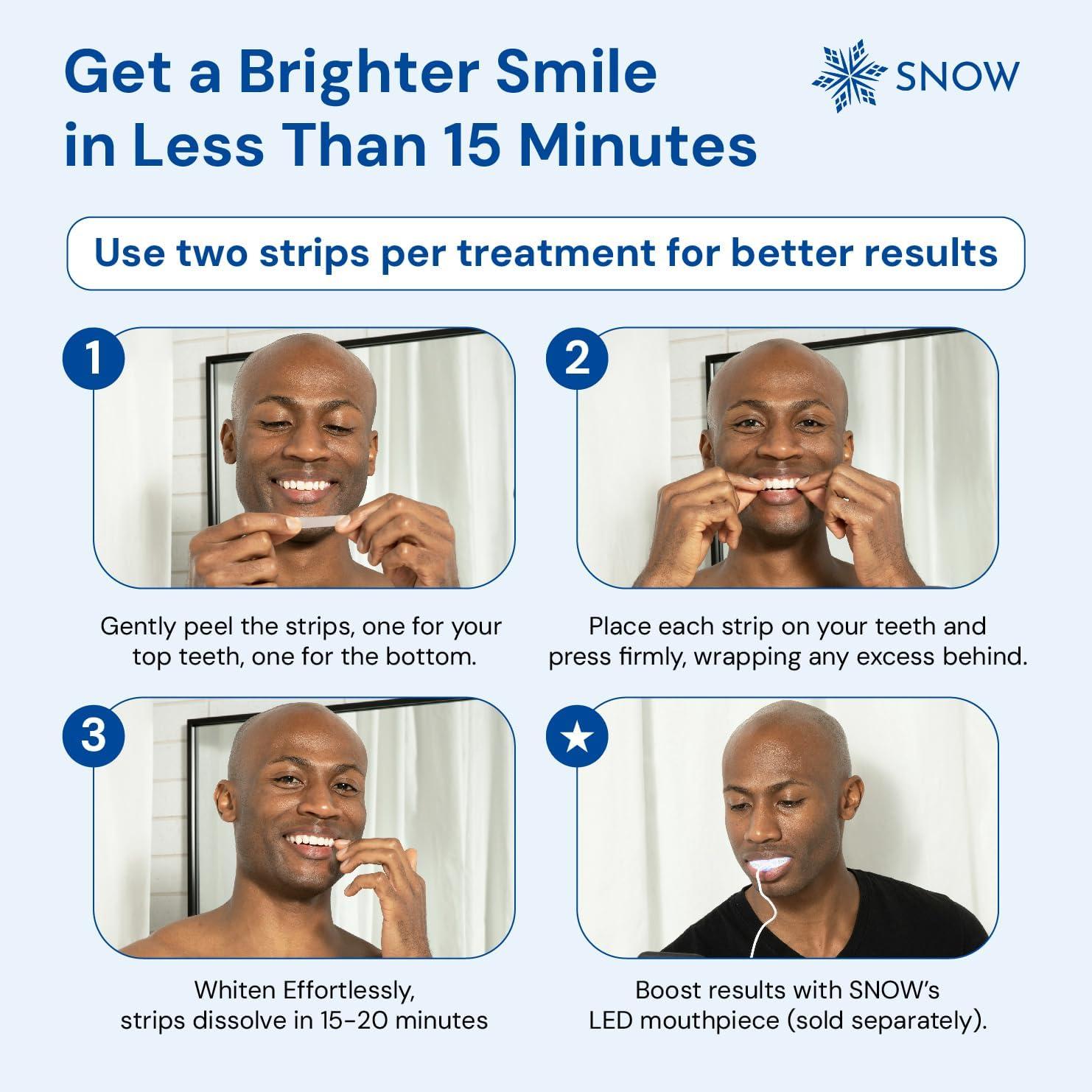 image:imageSNOW Diamond Dissolving Teeth Whitening Strips Gentle amp Enamel Safe White Strips for Teeth Whitening atHome Dental Hygiene amp Tooth Care with Hydroxyapatite 42 Ct42 Count Pack of 1