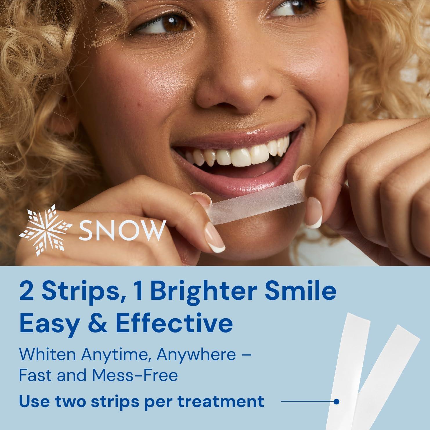 image:imageSNOW Diamond Dissolving Teeth Whitening Strips Gentle amp Enamel Safe White Strips for Teeth Whitening atHome Dental Hygiene amp Tooth Care with Hydroxyapatite 42 Ct42 Count Pack of 1