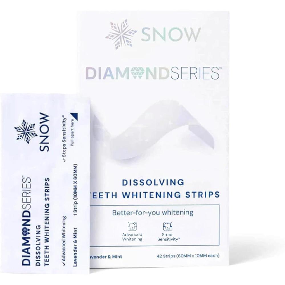 image:imageSNOW Diamond Dissolving Teeth Whitening Strips Gentle amp Enamel Safe White Strips for Teeth Whitening atHome Dental Hygiene amp Tooth Care with Hydroxyapatite 42 Ct42 Count Pack of 1