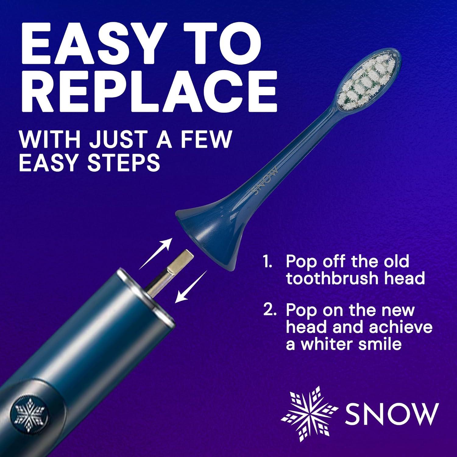 image:imageSnow Replacement Head for LED Electric Toothbrush Replacement Head with Soft Bristles Blue LED Light amp Sonic Technology for Whitening Teeth Easy Replacement Heads for Rechargeable Toothbrush