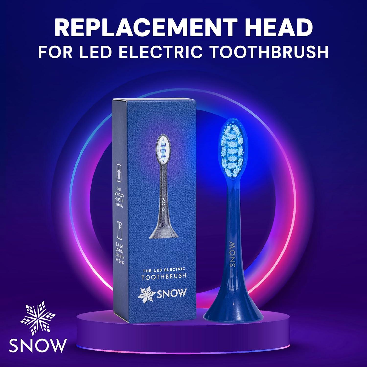 image:imageSnow Replacement Head for LED Electric Toothbrush Replacement Head with Soft Bristles Blue LED Light amp Sonic Technology for Whitening Teeth Easy Replacement Heads for Rechargeable Toothbrush
