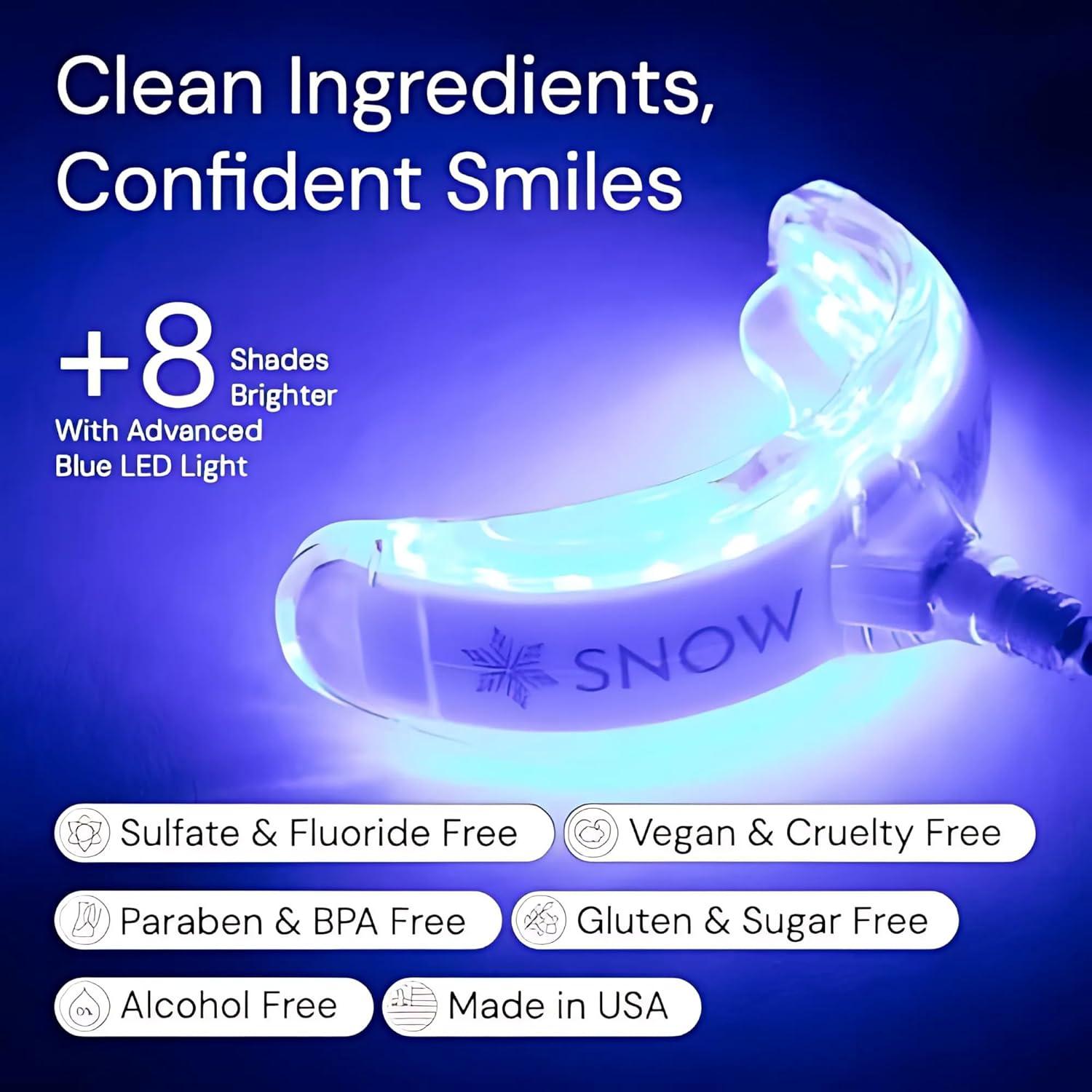 image:imageSnow Teeth Whitening Kit Snow Teeth Whitening Serum and LED Mouthpiece Whitener Formulated with Hydroxyapatite Good for 2 Months Wired Kit with 1 WandDiamond Wired 1 Wand