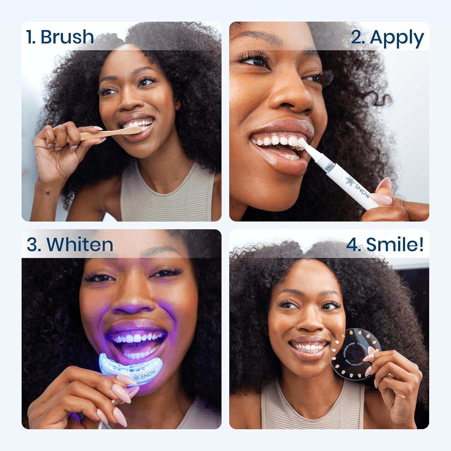 image:imageSnow Teeth Whitening Kit Snow Teeth Whitening Serum and LED Mouthpiece Whitener Formulated with Hydroxyapatite Good for 2 Months Wired Kit with 1 WandDiamond Wired 3 Wand