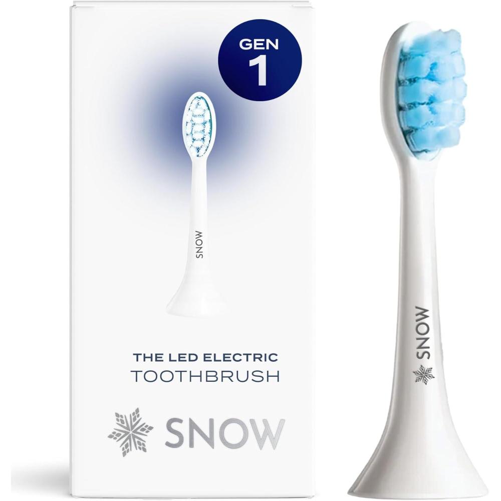 image:imageSnow Electric Toothbrush Replacement Heads White Gen 1 Refillable Soft Brush Heads with Blue LED Light amp Sonic Cleaning Technology Gentle Soft Sonic Brush Heads for Whitening amp Daily Care