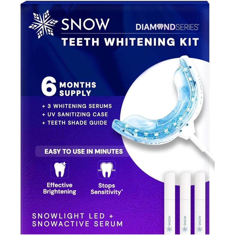 image:imageSnow Teeth Whitening Kit Snow Teeth Whitening Serum and LED Mouthpiece Whitener Formulated with Hydroxyapatite Good for 2 Months Wired Kit with 1 WandDiamond Wired 3 Wand