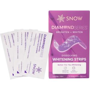 Snow Diamond Series Purple Whitening Strips – Dissolving Teeth Whitening Strips for Sensitive Teeth, Instant Brightening with Hydroxyapatite, Color-Correcting Purple Formula, 42 Count