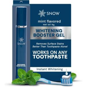 Snow Teeth Whitening Gel – Add to Toothpaste for a Whiter Smile – Vegan Hydrogen Peroxide Gel with Xylitol for Tooth Stain Removal and Brightening – 18g