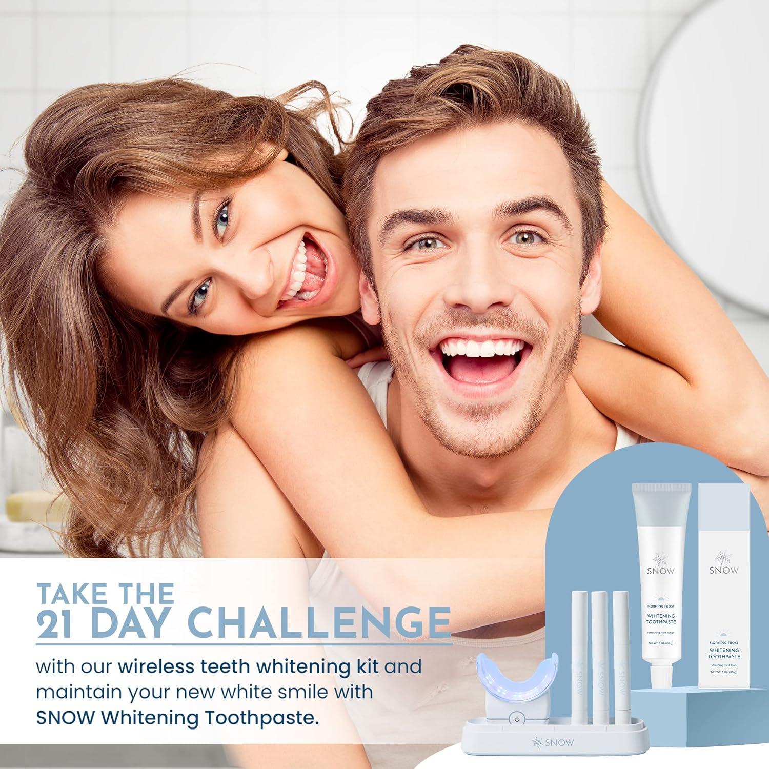 image:imageSNOW NanoHydroxyapatite Whitening Toothpaste Oral Care with Kaolin amp Hydroxyapatite NonGMO amp Enamel Safe Teeth Whitening Toothpaste Mint Flavor Morning Frost 3 Pack